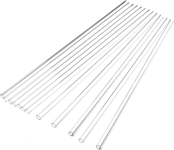 12 Pack Glass Tubes 12 Inch Long Out Diameter 8mm 1.1mm Thick Wall