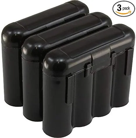 3 Brand New AA / AAA / CR123A Black Battery Holder Storage Cases