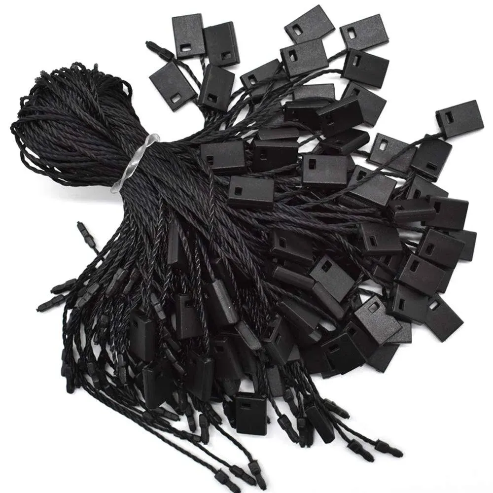 Hang Tag String Black 7&#034; 1000Pcs Nylon Snap Lock Pin Loop Fastener Hook Ties