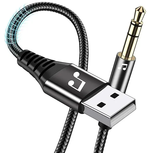 10 Ft Usb To 3.5Mm Trs Audio Jack Adapter,Usb Male To 3.5Mm Male Aux Stereo Au