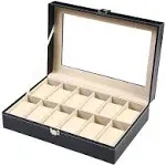 Watch Box Display Case Jewelry Organizer with Glass Top