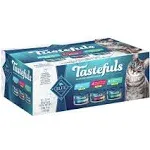 Blue Buffalo Tastefuls Natural Flaked Variety Pack Tuna, Chicken and Fish & Shrimp Entrees in Gravy Wet Cat Food - 3-oz, Case of 12