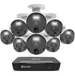 Swann Security Camera System CCTV, 8 Camera 8 Channels POE NVR Master 4K Upscale Video Wired Surveillance, Indoor Outdoor, Night Vision, Heat Motion Detection, SWNVK-876808