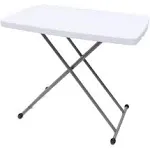 30.3 in. White Plastic Adjustable Height Liftable Folding Table