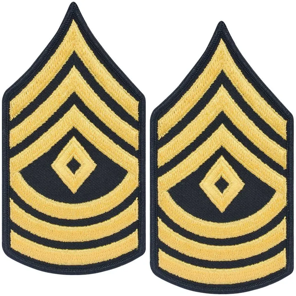 Army First Sergeant Stripes E-9 ASU (Gold on Blue) PAIR