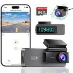 ARIFAYZ Dash Cam Front and Rear 4K+1080P, Free 64gb Card, Built-in Wifi, Dash Camera for Cars, Car Camera, Dual Dashcams for Cars with Night Vision, 2