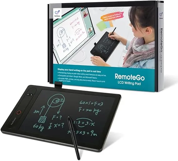 PenPower RemoteGo LCD Writing Pad | 2nd Generation | Visible Handwriting | 3-in-1 Software with Digital Whiteboard, Annotation, and Screen Recording | for Online Course Recording and Remote Teaching