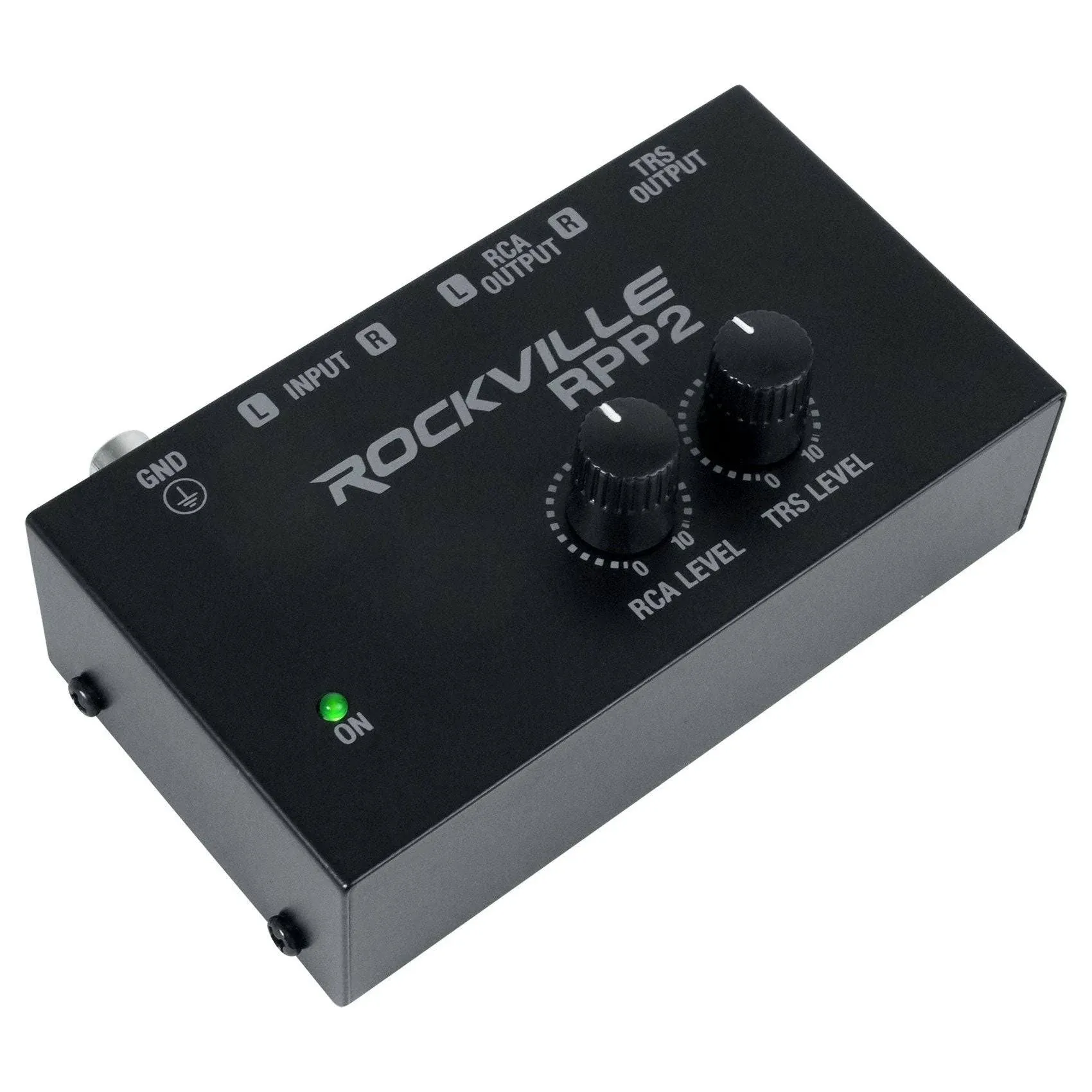 Rockville RPP2 Metal Phono Preamp Convert Line RCA to Phono Turntable Pre-Amp