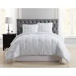 Truly Soft Off white Pleated Full/Queen 3 Piece Duvet Set 