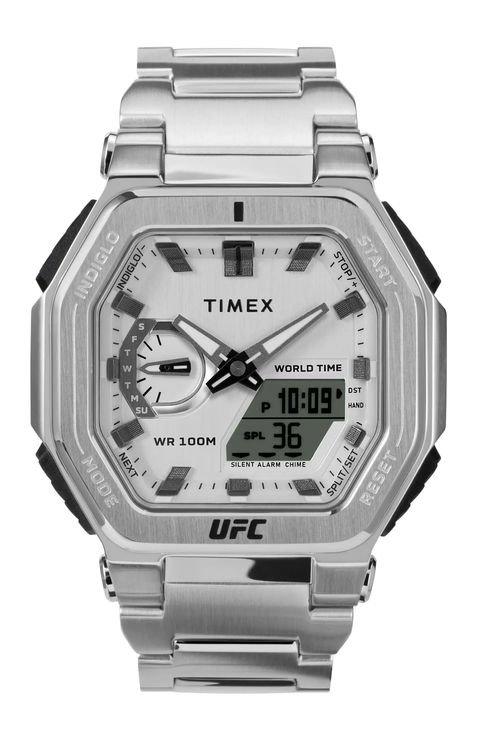 Timex TW2V84700JR 45 mm Silver-Tone Bracelet, Silver-Tone Dial & Silver-Tone Case ...