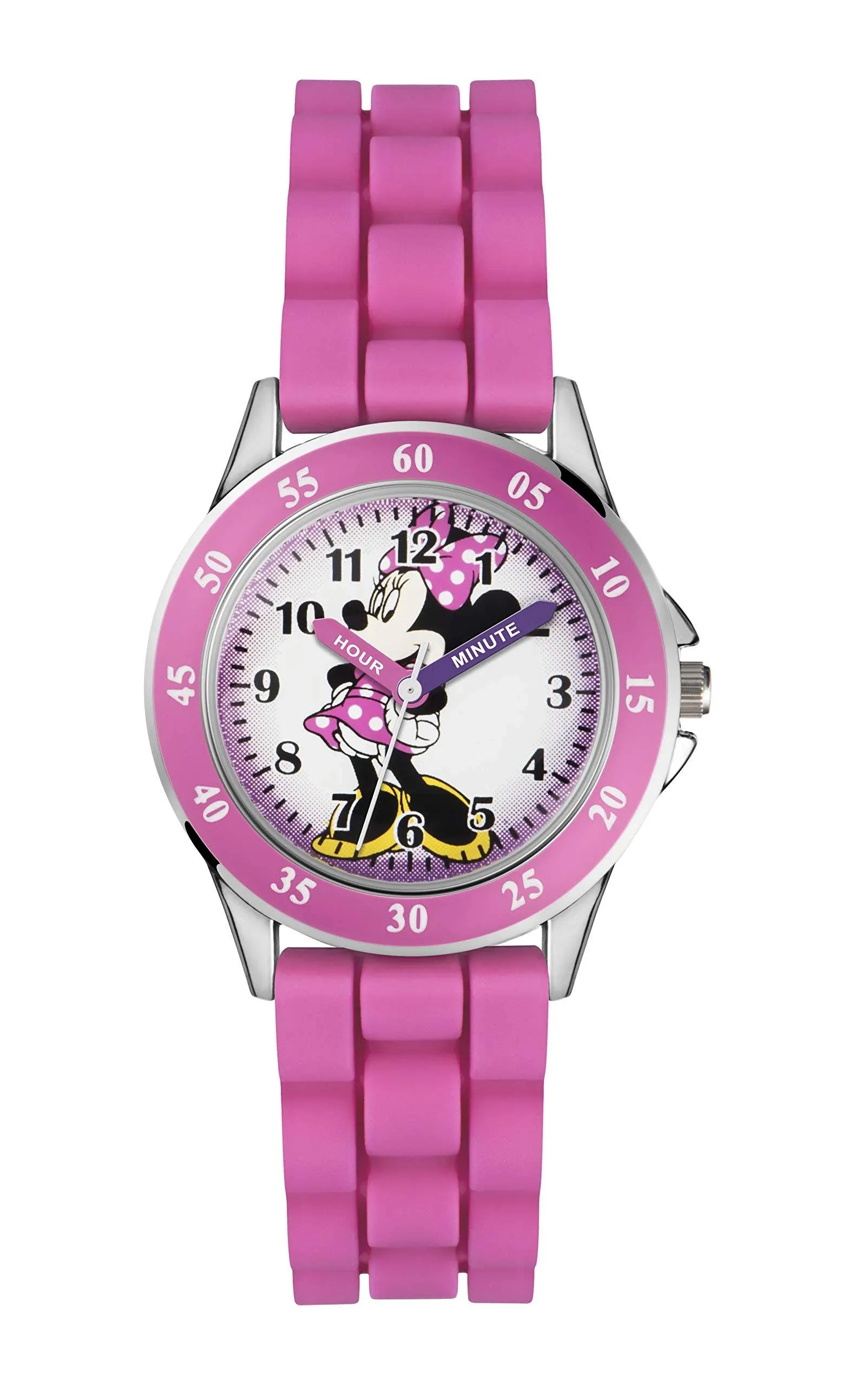 Disney Kids' Mn1157 Minnie Mouse Pink Watch with Rubber Band