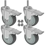 5&#034; Locking Swivel Casters 1/2&#034;-13 x 1.5&#034; Threaded Stem Wheels