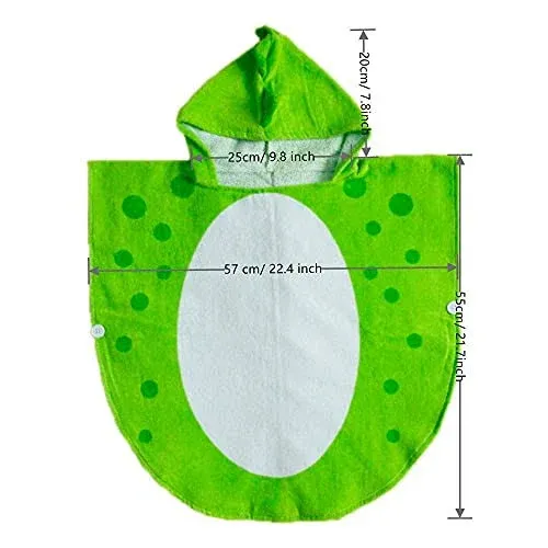 Kreomitxt Children Bath Towel Robe Kids Hooded Beach Swimming Poncho Dinosaur Pattern for Kids 0-8 Years