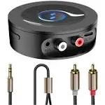 Bluetooth 5.2 Empfänger für Heimstereo,AUX Bluetooth Adapter für Stereo-Receiver, HiFi, kabelgebundener Lautsprecher, mit Klinke 3,5 mm / RCA, lange Reichweite, niedrige Latenz und HD-Audio