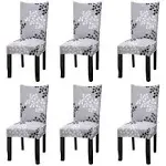 6 Pack Super Fit Stretch Removable Washable Short Dining Chair Protector Cover Seat Slipcover for Hotel, Dining Room, Ceremony, Banquet Wedding Party