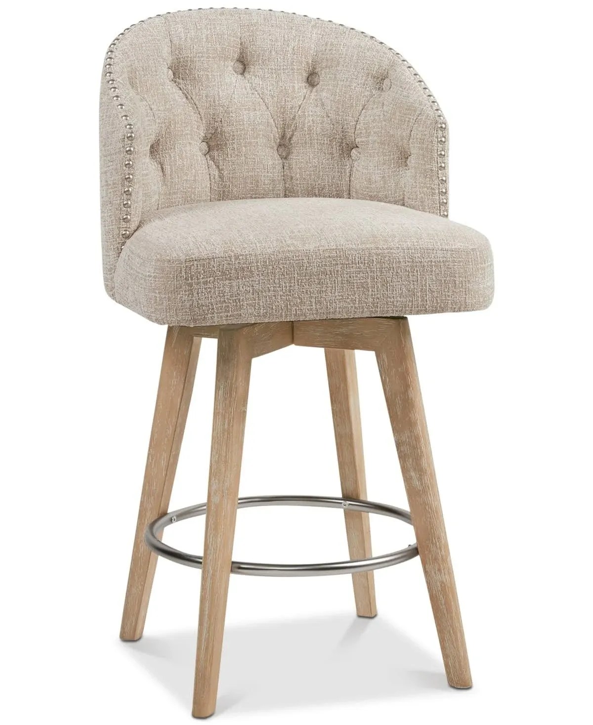 Madison Park Cream Onyx Swivel Counter Stool