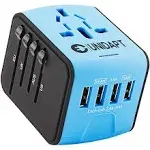 Unidapt Universal Travel Adapter, International Plug Adapter Fast 2,4A 4-USB ...