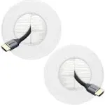 VCELINK Brush in Wall Cable Management Kit for Wall Mounted TV, Cord Hider for Low Voltage Cables Pass Through, Includes Hole Saw Drill Attachment and Mounting Brackets for Easy Install, White, 2-Pack