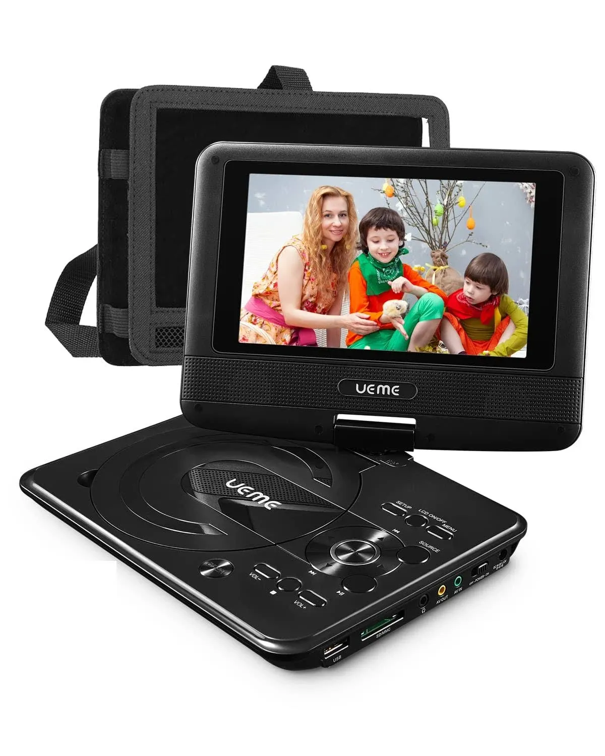  Mini DVD Player for Kids with 7 inches Swivel Screen and Internal 7.0 Inches