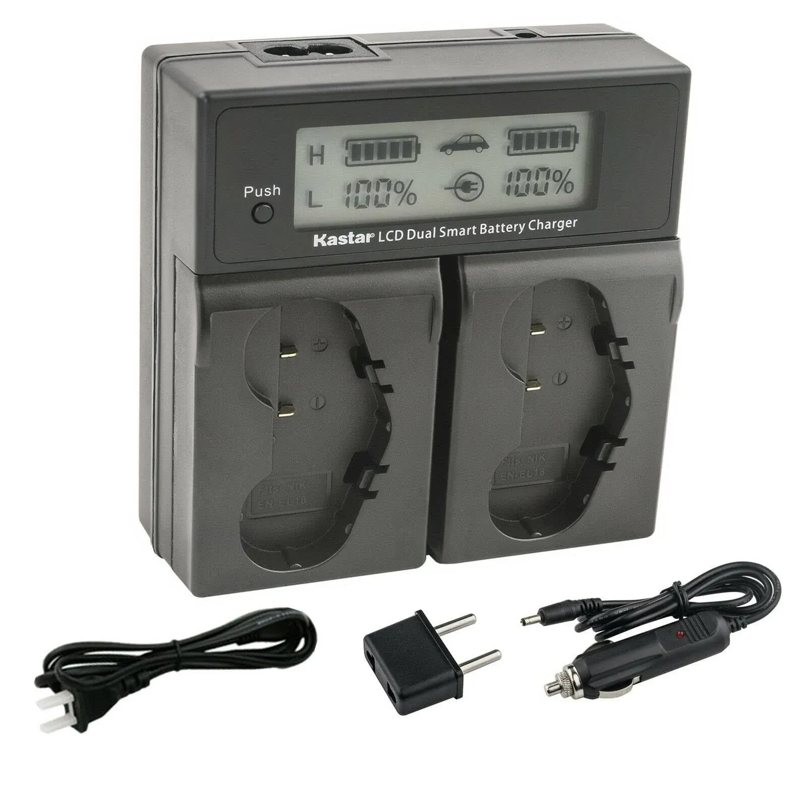 Kastar Battery LCD Fast Charger for Original Nikon EN-EL18 EN-EL18a EL18 Battery