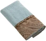 Avanti | &quot;Bradford Paisley Swirls Cotton Hand Towel, 16&quot;&quot; x 30&quot;&quot; - Mineral&quot; | Realry