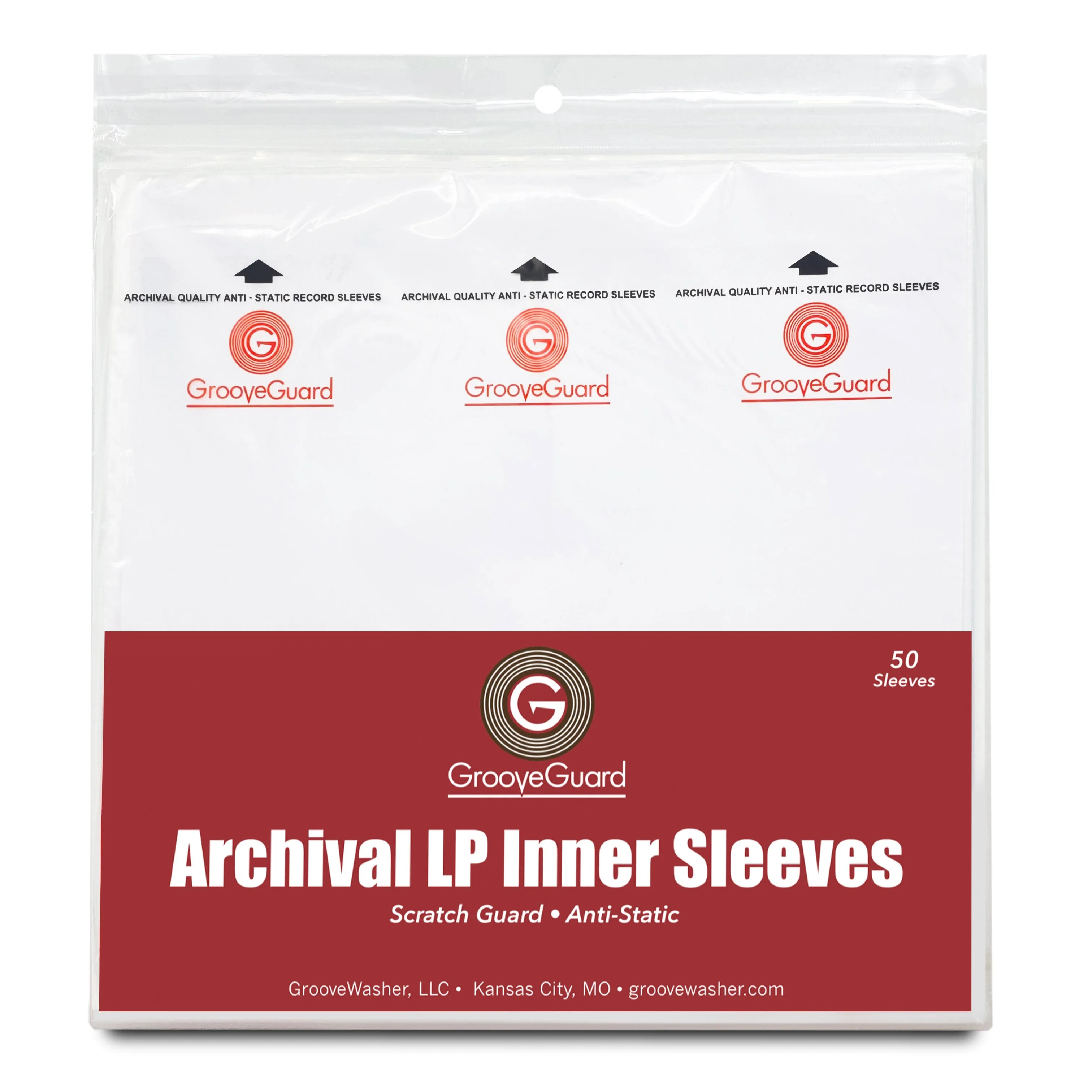 GrooveWasher GrooveGuard: Archival LP Inner Sleeves (50)