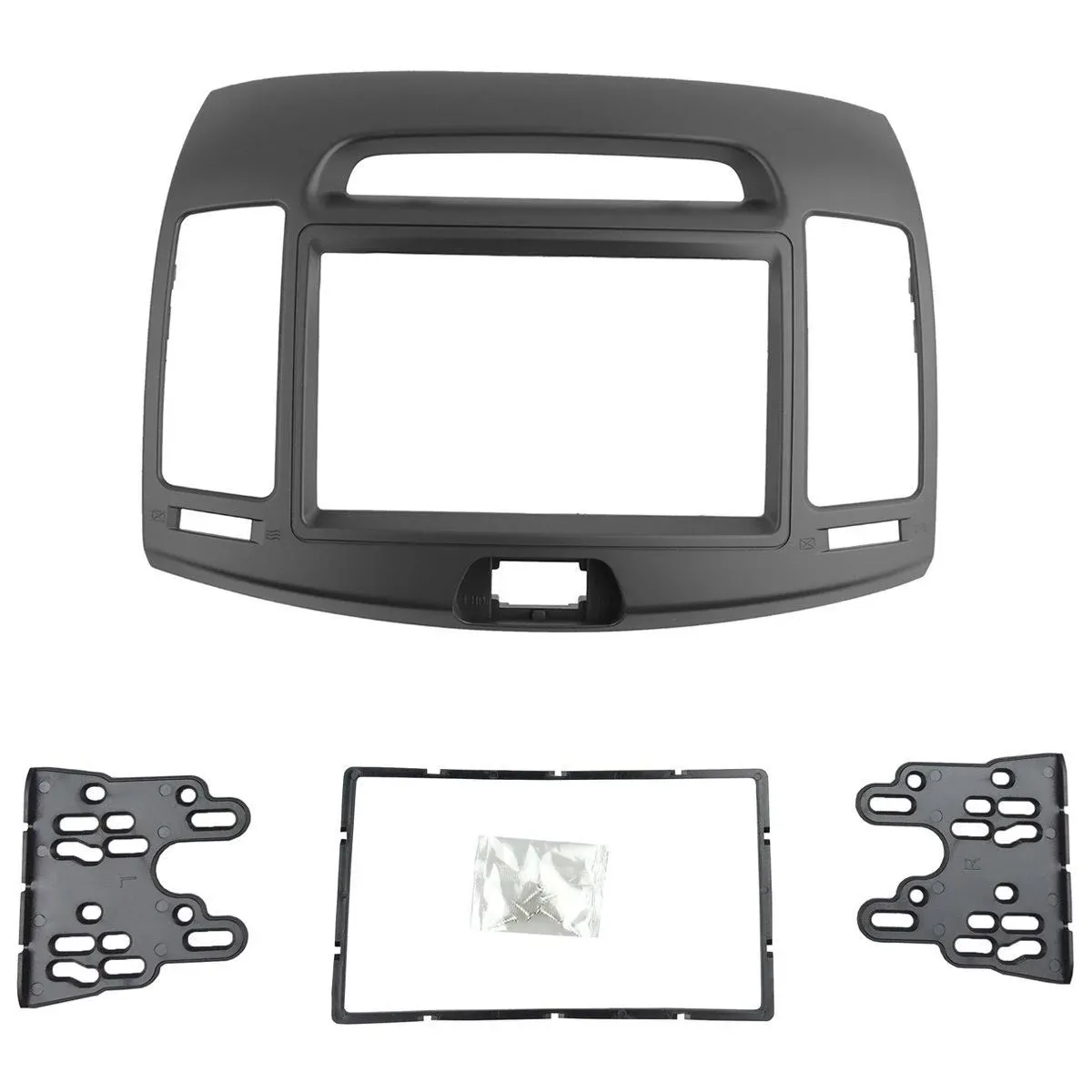 Car Stereo Dash Radio Fascia Kit for 2006-2010 Hyundai Elantra (HD), Avante (HD) 2006-2010 Installation Trim Panel Frame Double Din (Grey)