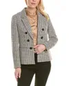 Shop Jones New York Tweed Faux Double-breasted Jacket In Brown