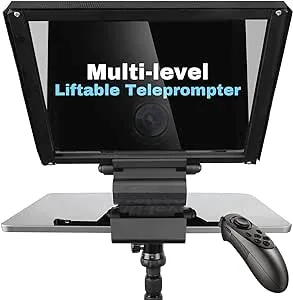 ILOKNZI i7 /12 inch Teleprompter with Remote Control, Adjustable Camera Mounting ...