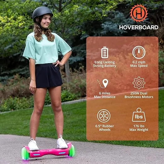 Trinity Bluetooth LED Hoverboard 6.3" 6.2Mph丨3.1Miles Range, Blue