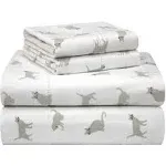 Pointehaven Printed Flannel Sheet Set Cats