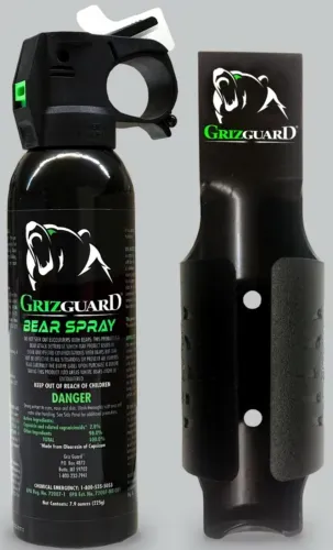 Griz Guard Bear Spray With Black Griz Guard Holster 7.9oz