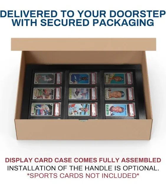 Graded Baseball Sportscard Display case, Display Case for Graded Sports Cards, Card Display case, PSA, Beckett, BGS, Glossy Black 12 PSA