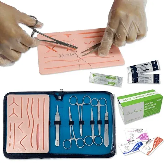 Dr.stitch 43 Piece Unique Practice Suture Kit for Medical and Veterinary Student Training