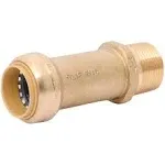 SharkBite 1 Inch MNPT Slip Adapter, Push To Connect Brass Plumbing Fitting, Copper, CPVC, U3140LFA