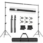 EMART 10x10FT Backdrop Stand Photo Video Studio Adjustable Heavy Duty Background Support System Kit