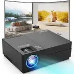 JIMTAB M18 Native 1080P LED Video Projector, Upgraded HD Projector with 300”Display Support AV,VGA,USB,HDMI, Compatible with Xbox,Laptop,iPhone and Android for Academic Display (Dark Star)