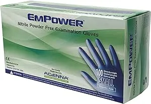 Empower Nitrile Exam, Powder Free Gloves, Blue, 8 mil