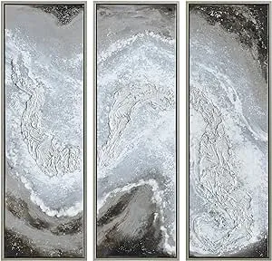 Empire Art Direct Iced Textured Metallic Hand Painted Triptych Wall Art