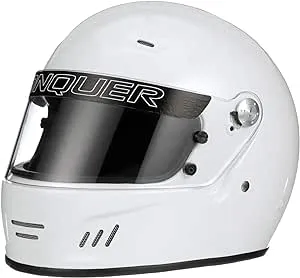 Conquer Snell SA2020 Full Face Auto Racing Helmet Medium White