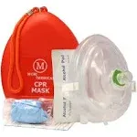 CPR Rescue Mask, Adult/Child, Hard Case w Wrist Strap, MCR