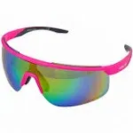 Rawlings Retro Vaporwave Baseball Shield Sunglasses Neon Pink Sunset