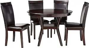 Homelegance Shankmen Round 5-Piece Dining Set Espresso