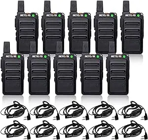 Retevis RT19 Ultra-Slim Two Way Radios,Portable FRS Walkie Talkies Adults with E