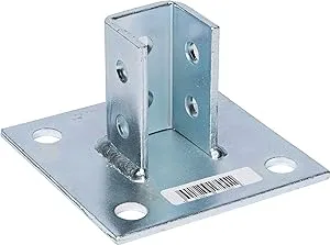 Morris Products 17454 Post Base Single Channel 4 Hole Square 3-1/2"