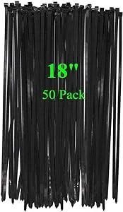 Long Wide 18 Inch Nylon Zip Cable Ties-Large 120LB Tensile Strength-Heavy Duty