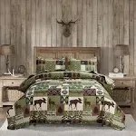 Quilts Set Queen Size Rustic Quilt Bedspread Coverlet Queen Quilt Bedding Lodge Country Patchwork Bear Bedding Home Lightweight Quilt Reversible Rustic Bedding Forest Animal Moose Cabin Bedding Olive