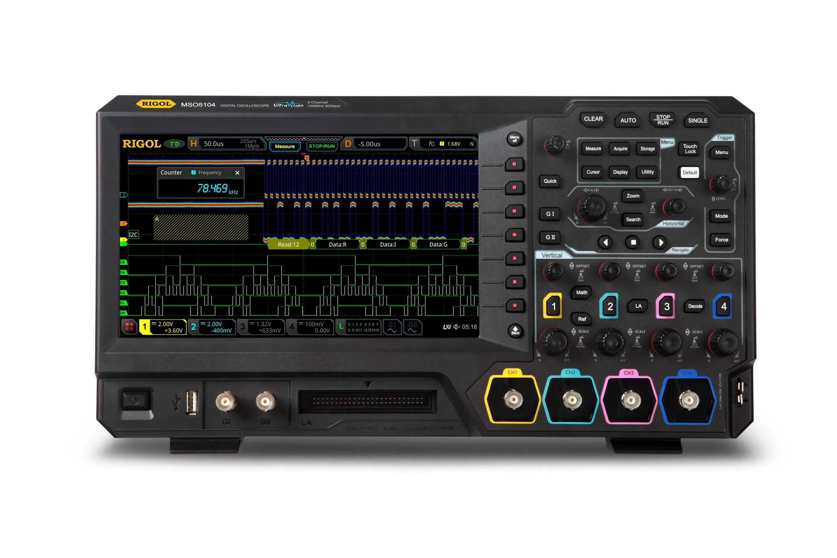 Rigol MSO5104 100Mhz Digital Oscilloscope - 4 Channels, 8GSa/s | Circuit Specialists