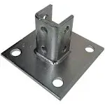 Morris Products 17454 Post Base Single Channel 4 Hole Square 3-1/2"