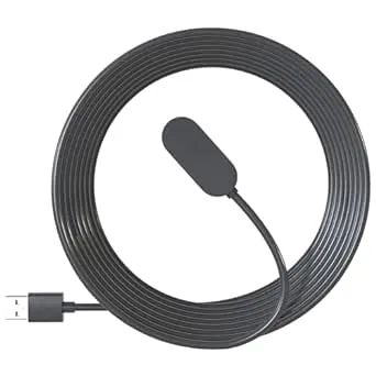 8' Indoor Magnetic Charging Cable for Arlo Pro 5S 2K, Pro 4, Pro 3, Ultra 2, Ultra, Go 2 and Floodlight Cameras - White